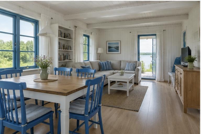 Lake View Manor — Living & dining room