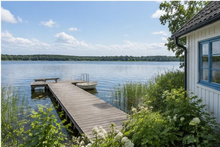 Lake View Manor — Lake & wooden dock